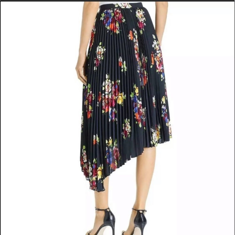 Kate Spade Black Floral Pleated Skirt